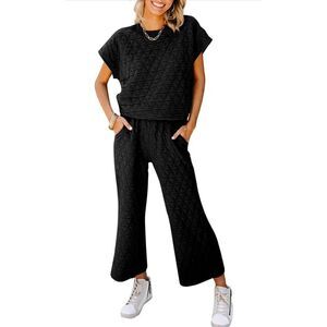 NEW Quilted Lightweight Cropped Pants Lounge M